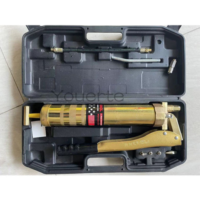 Gold Plated Hand Grease Gun Double Rod 900cc Manual Dispenser Excavator Car Filler