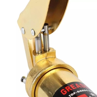 Gold Plated Hand Grease Gun Double Rod 900cc Manual Dispenser Excavator Car Filler