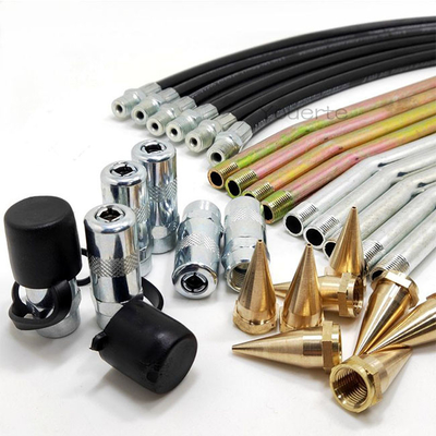 Yellow Iron Long Grease Gun Hose Nozzle Whip Oil Tube Adapter Replacement