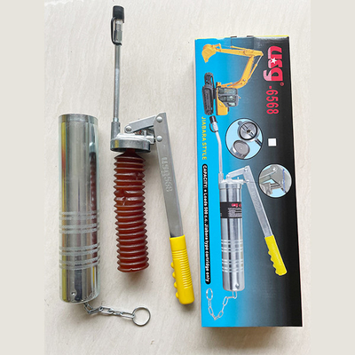 Chain Aluminum Grease Gun 600 CC Silver High Pressure 12000 PSI 1 Piston Grease Free Worms