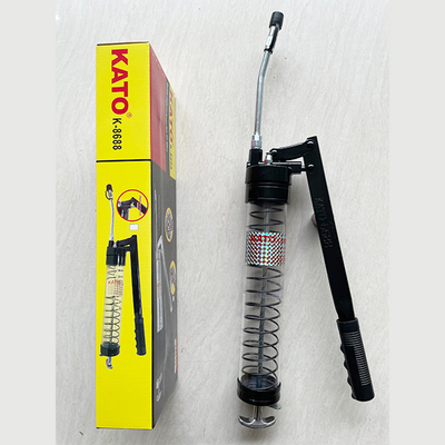 600cc High Pressure Transparent Hand Grease Gun Welded Steel Pipe