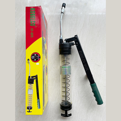 600CC Transparent Grease Gun Fittings Lubricated Piston Pressure Air Valves