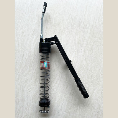 600cc High Pressure Transparent Hand Grease Gun Welded Steel Pipe