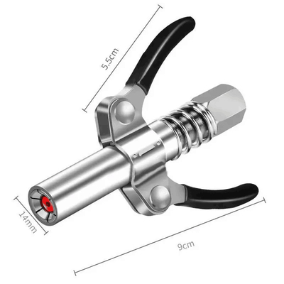 Dual Handle Grease Gun Coupler 10000 PSI Injection Nozzle Oil Pump