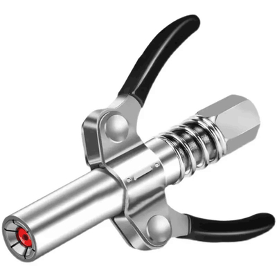 Dual Handle Grease Gun Coupler 10000 PSI Injection Nozzle Oil Pump