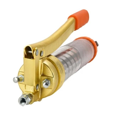 Przezroczysty cylindryczny wysokociśnieniowy ręczny smarownica 600CC Electrophorsis Gold