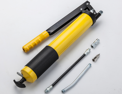 Yellow Excavator Manual Grease Gun 600cc Aluminium Alloy Head
